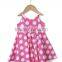 Latest summer girls frocks designs pink sleeveless polka dot dress                        
                                                                                Supplier's Choice