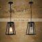 New pendant lighting geometric cage industrial lamps with black&white