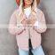 2021 European and American Amazon new solid color female autumn and winter wear warm cotton casual jacket on both sides