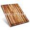 Large teak wood cutting board with juice groove chopping boards 18x14x1.25 in