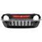 Grille For Jeep Wrangler JL 2018-2019 Matte Black ABS  Front Bumper With Led