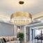 Modern Chandelier Light Crystal Luxury Gold Indoor Lighting Pendant Fixtures Living Room Home