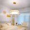 Modern Pleated Cream Chandelier For Bedroom Living Room Decor Led Pendant Light Simple Art Design Round Ceiling Lamp