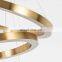 Custom Round Gold LED Pendant Light Hotel Living Room Postmodern Stainless Steel Ring Pendant Light