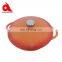 Wholesale kitchen cookware 12cm mussel cast iron seafood pot