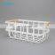 Multifunctional Wire Basket Lightweight Metal Organizer Rack Storage Basket Wood Handle