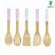 Bamboo cooking utensil set with color handle twinkle bamboo Wholesale