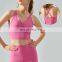 Custom Logo Sexy Long Line Crop Top V Neck Button Cross Back Sports Fitness Yoga Bra Women Workout Gym Running Wear Clothing