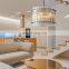 Modern Industrial Style Rivet Crystal Piece Chandelier Lighting Fixture for Living Room Kitchen Island Dining Room Foyer Lobby