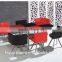 stainless steel furniture dining table with glass and chair