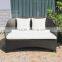 Commercial modern leisure ways black rattan garden line patio furniture with white waterproof cusion