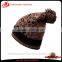 Custom design leopard gray free pom beanie hat knitting machine