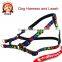 Neon Micky Pattern Dog Harness and Leashes in Stock, Free Sample Cost