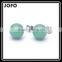 Round Shape Green Aventurine Natural Stone Stud Earrings SMJ0158