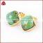 Square Green Chrysoprase Gemstone Stud Earrings