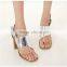 Gold sexy korean women thick heel sandals more than $1 dollar shoes                        
                                                                Most Popular