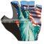 cycling glove/non-slip bicycle glove/pro bike glove men half finger pro team girl sexy image Statue of Liberty with USA flag