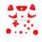 Solid Red Replacement Full Set Controller Buttons for XBox One