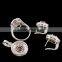 Rhodium Earrings Pendant Ring Combo Set 92.5 Solid Sterling Silver Ruby Wedding Four Sets Russian Look Jewelry