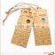 China hotsell string paper garments hang tags for jeans with eyelet