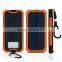 Solar Cell Phone Charger, Tomsenn 15000mAh Solar Power Bank Portable Dual USB Outdoor External Battery Pack for iPhone,