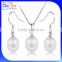 Luxury Micro Pave Setting Synthetic Diamond&Natural Pearl Jewelry Set