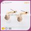 E73379I02 Small Gold Plated Hanging Earrings Ball Stud Women's Gender Casual Wear Full Crystal Flower Earring Set