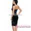 2016 Black Leather Splice tight women Bralette Cami club dresses sexy