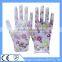 Top Quality China13 Gauge Polyester Printing Gardening PU Gloves For Working