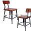 AKKS WOODEN SEAT AND BACK REST INDUSTRIAL DINING CHAIR SET