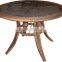 round outdoor rattan table with tempering glass