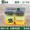 square 3compartment disposable plastic food container with clear lid, microwave safe ,FDA approval,LFGB approval