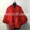 Top quality cashmere cape with rabbit fur trim