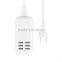 Multiple USB 6 Ports 5A Charger Quick USB desktop Charger with datachable power line for iPhone iPad SamsungGalaxy Pad