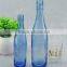 Factory direct sale light blue glass bottles beverage wine bottles fancy primary color bottles