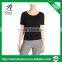 Ramax Custom Women Wholesale Black Scoop Neck Short Sleeve Yoga T Shirt Top