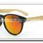 Newest Bamboo Cheaper Sunglass Sun Glasses Red Color Lenses Bamboo Arms Plastic Frame