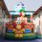 small indoor inflatable Jungle animal jumping dry slide, Air bounce inflatable slide