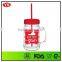 Double wall Large 24 oz acrylic mason jar with straw