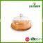 Promotional clear cheese dome with round bamboo cutting board