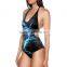 2016 Women swimsuits 3D Print Hollow Beachwear Plus Size N2-278