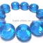 AAA Blue Topaz Color Quartz Fancy Stylist Roundel Big Hole Beads