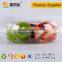 Customized 3 compartment plastic round fruit salad container