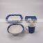 Vintage Blue Floral Printed Kitchen Porcelain Dinnerware Set Ceramic