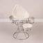 wholesale hot sell white ceramic french fries holder stand french fries cup with three white porcelain sauce cup