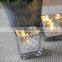 Cube candle holder,plated glass candle holder,sqaure votive candle jar.