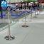 Heavy duty stainless steel crown top queue pole barrier