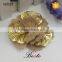 Fashion vintage metal felt brown shoe flower for women shoes