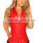 Factory Wholesale Women Hot Fashion Black red PVCLeather Corset top quality