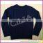 Wholesale new design hand knitted jacquard black crew neck sweater for kids